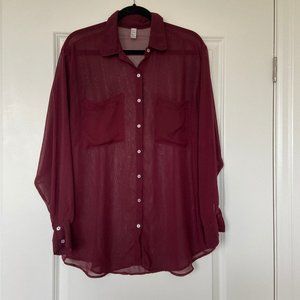 Long Sleeve American Apparel Chiffon Shirt